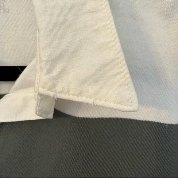 Aerie Striped Cropped Rugby Shirt Sporty Prep Oversized Womens XS Green White - Picture 11 of 13